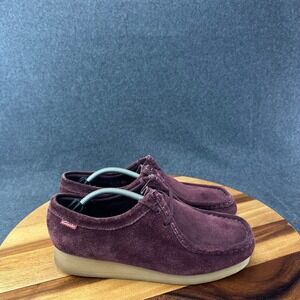 Clarks Wallabee Burgundy Suede Low Lace Up Shoes 26122155 Womens 9D